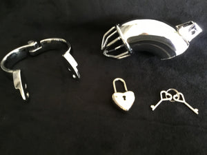 A Beautiful Stainless Steel Male Chastity Cage Device