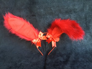 Flame Red Bunny play set, kawaii, anime, cosplay, petplay, bunnyplay