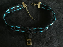 Load image into Gallery viewer, Sexy  Black &amp; Turquoise Day Collar-Choker