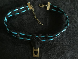 Sexy  Black & Turquoise Day Collar-Choker