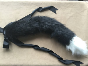 Beautiful Black & White Kitten / Wolf Play Tail ,BDSM, Anime,Cosplay, Kawaii.