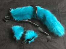 Load image into Gallery viewer, Gorgeous Turquoise Black Kitten / Wolf Play Set BDSM
