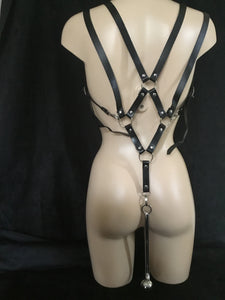 Unisex Body Harness With Anal Hook