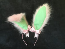 Load image into Gallery viewer, Sexy Baby Pink &amp; Mint Green Bunny   Ears, BDSM, Bunnyplay, petplay