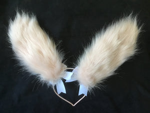 Peachy Pink & White  Bunny  Ears, BDSM, Bunnyplay, petplay