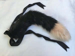 Luxurious Black and Baby Pink Kitten- Wolf Tail, Cosplay, Neko, BDSM, DDLG