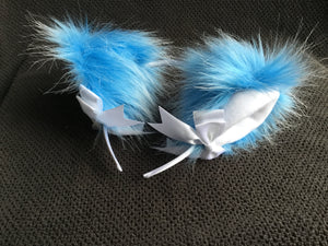 Luxury Azure Blue And White Kitten Ears