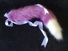 Load image into Gallery viewer, Luxurious Lilac &amp; White Kitten / Wolf Play Tail ,BDSM, Anime,Cosplay, Kawaii.