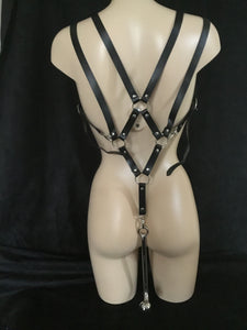 Unisex Body Harness With Anal Hook