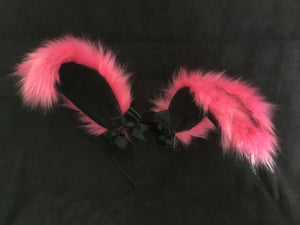 Hot Pink & Black Bunny   Ears, BDSM, Bunnyplay, petplay
