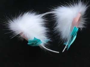 Stunning Turquoise White Kitten / Wolf Play Set, BDSM
