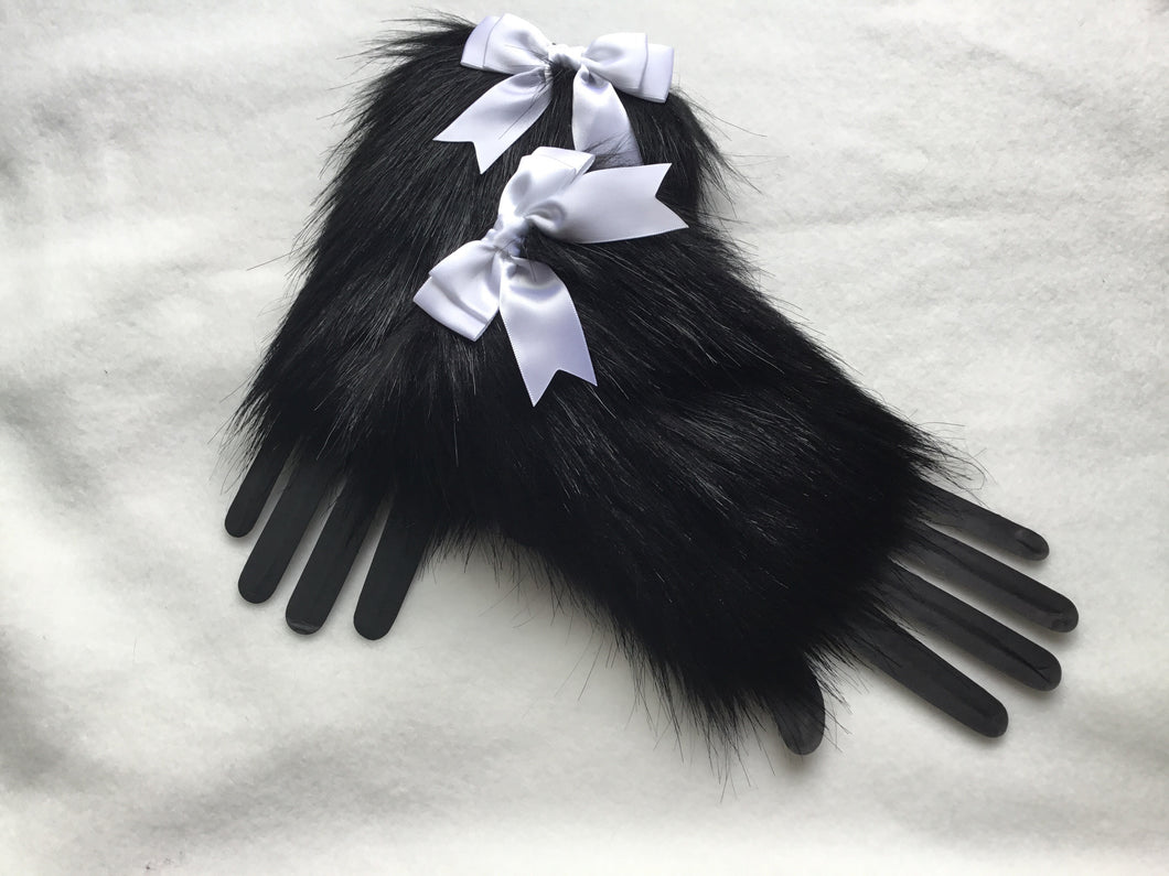 Luxury Black Faux Fur Cuffs