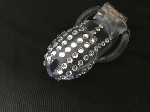 A Beautiful Clear Resin Male Chastity Cage Device