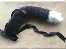 Load image into Gallery viewer, Beautiful Black &amp; White Kitten / Wolf Play Tail ,BDSM, Anime,Cosplay, Kawaii.
