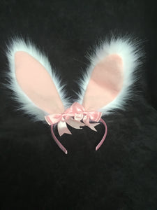 Sexy White & Baby Pink Bunny   Ears, BDSM, Bunnyplay,
