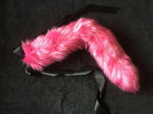 Sexy Hot Pink & Black Pet play Set , with cuffs , and plug, collar,