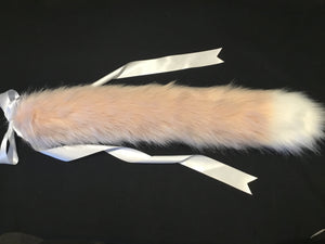Luxury Peachy Pink & White Kitten / Wolf Play Tail ,BDSM