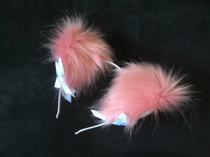 Stunning Rose Pink & White kitten/Wolf  Ears, BDSM.