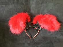 Load image into Gallery viewer, Sexy Red &amp; Black Bunny  Ears, BDSM, Bunnyplay, petplay. Cosplay .anime . Bunnygirl
