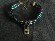 Load image into Gallery viewer, Sexy  Black &amp; Turquoise Day Collar-Choker