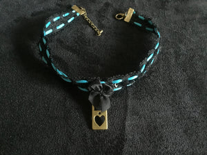 Sexy  Black & Turquoise Day Collar-Choker