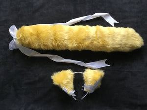Sexy Yellow and White kitten- wolf Play Set, petplay, kittenplay, ddlg