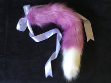 Load image into Gallery viewer, Luxurious Lilac &amp; White Kitten / Wolf Play Tail ,BDSM, Anime,Cosplay, Kawaii.