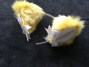 Sexy Yellow and White kitten- wolf Play Set, petplay, kittenplay, ddlg