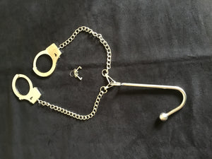 Metal Handcuffs With Anal Hook