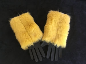 Luxury Yellow Faux Fur Cuffs