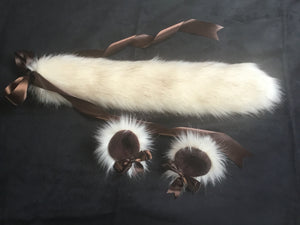 Gorgeous Ivory Kitten / Wolf Play Set