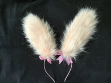 Load image into Gallery viewer, Sweet Peachy Pink &amp; Baby Pink Bunny  Ears, BDSM, Bunnyplay, petplay. Cosplay .anime . Bunnygirl