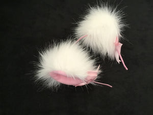 Gorgeous White & Baby Pink Kitten- Wolf  Ears, BDSM, Costume, Anime, Cosplay