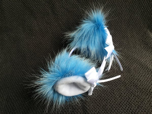 Luxury Azure Blue And White Kitten Ears