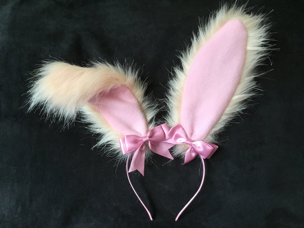 Sweet Peachy Pink & Baby Pink Bunny  Ears, BDSM, Bunnyplay, petplay. Cosplay .anime . Bunnygirl