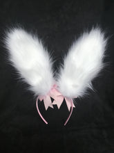 Load image into Gallery viewer, Sexy White &amp; Baby Pink Bunny   Ears, BDSM, Bunnyplay,
