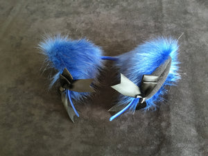 Beautiful Black & Blue Pet play Set , with collar , and plug