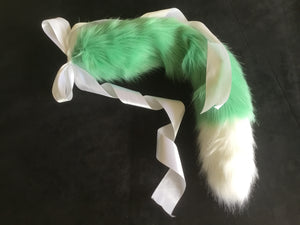Mint Green & White Kitten / Wolf Play Tail ,BDSM, Anime,Cosplay, Kawaii.