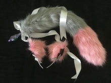 Load image into Gallery viewer, Luxurious Grey And Rose Pink , Pet play Set, with glass plug.