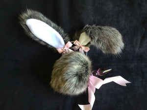 Bunny play set, with Glass Plug, kawaii, anime, cosplay, petplay, bunnyplay