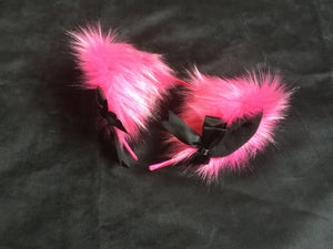 Gorgeous Hot Pink & Black Kitten - Wolf Play Set