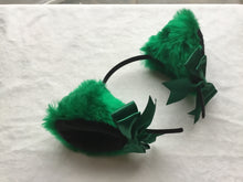 Load image into Gallery viewer, Luxury Emerald Green And Black Kitten Ears
