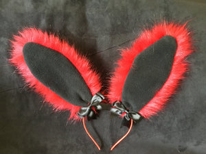Sexy Red & Black Bunny  Ears, BDSM, Bunnyplay, petplay. Cosplay .anime . Bunnygirl