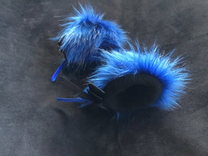 Beautiful Midnight Blue & Black Kitten- Wolf  Ears, BDSM, Costume, Anime, Cosplay