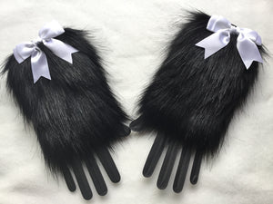 Luxury Black Faux Fur Cuffs