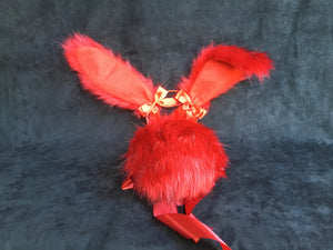 Flame Red Bunny play set, kawaii, anime, cosplay, petplay, bunnyplay