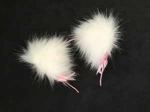 Gorgeous White & Baby Pink Kitten- Wolf  Ears, BDSM, Costume, Anime, Cosplay