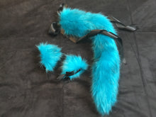 Load image into Gallery viewer, Gorgeous Turquoise Black Kitten / Wolf Play Set BDSM