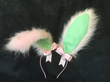 Load image into Gallery viewer, Sexy Baby Pink &amp; Mint Green Bunny   Ears, BDSM, Bunnyplay, petplay