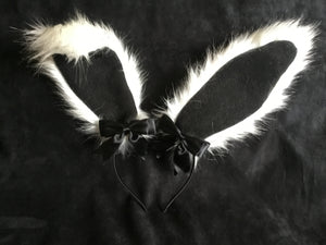 Sexy Artic White & Black Bunny   Ears, BDSM, Bunnyplay, petplay